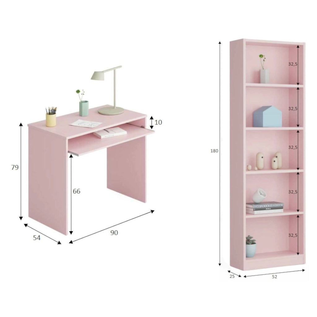Gaggi, Composizione Camera da Letto Reversibile, 90x54x79h cm Rosa