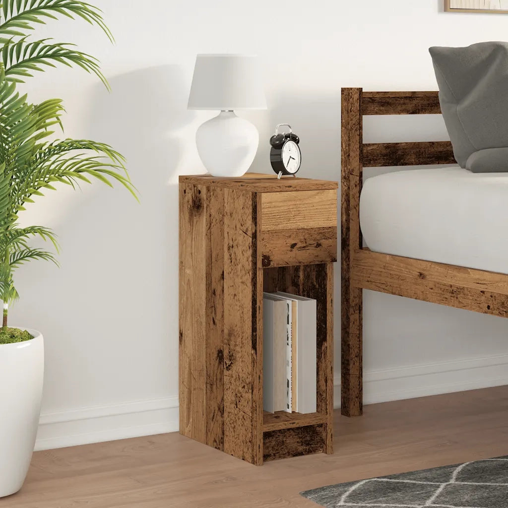 Comodino | Armadio da Notte | Mobiletto da notte con Cassetto Legno Antico 20x36x60 cm