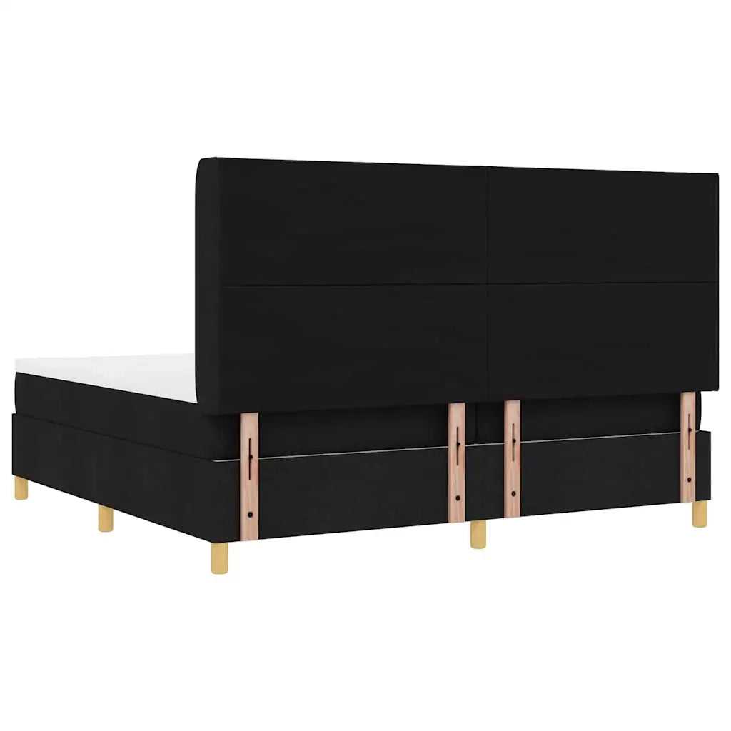 Letto a molle con strisce LED Nero 200 x 200 cm Tessuto 3343779