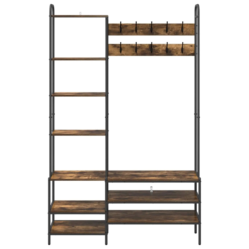 Appendiabiti con panca per scarpe Rovere Fumo 8012040