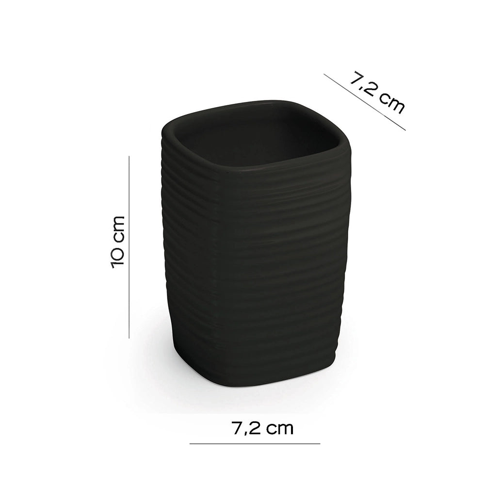 Portaspazzolino Gedy in ceramica nera | Kelly