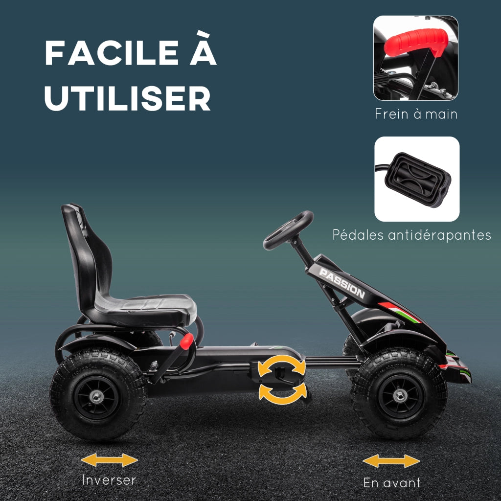 Triciclo a Pedali per Bambini con Sedile Regolabile ¨C zephmum ¨C Nero