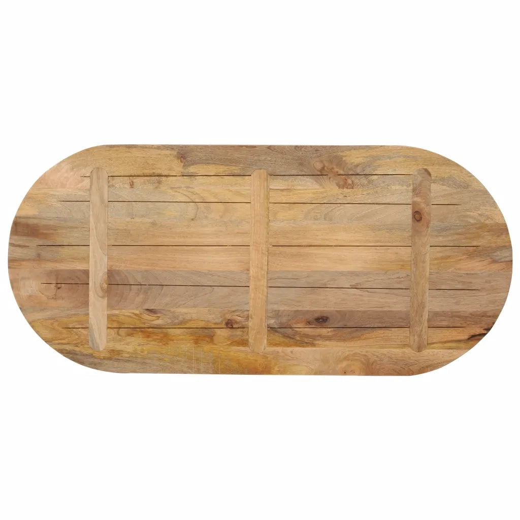 Piano Tavolo 90x40x3,8 cm Ovale in Legno Massello di Mango 370133