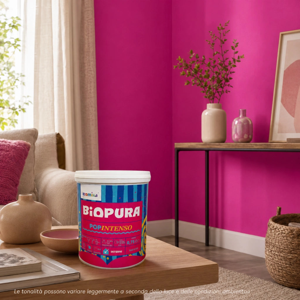 Popintenso palestra e decori interni pittura murale lavabile e coprente cromika *** formato 0,750 lt, colore- fucsia ...