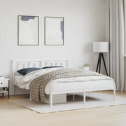 Giroletto con Testiera-Struttura Letto con testiera Metallo Bianco 150x200 cm 862914