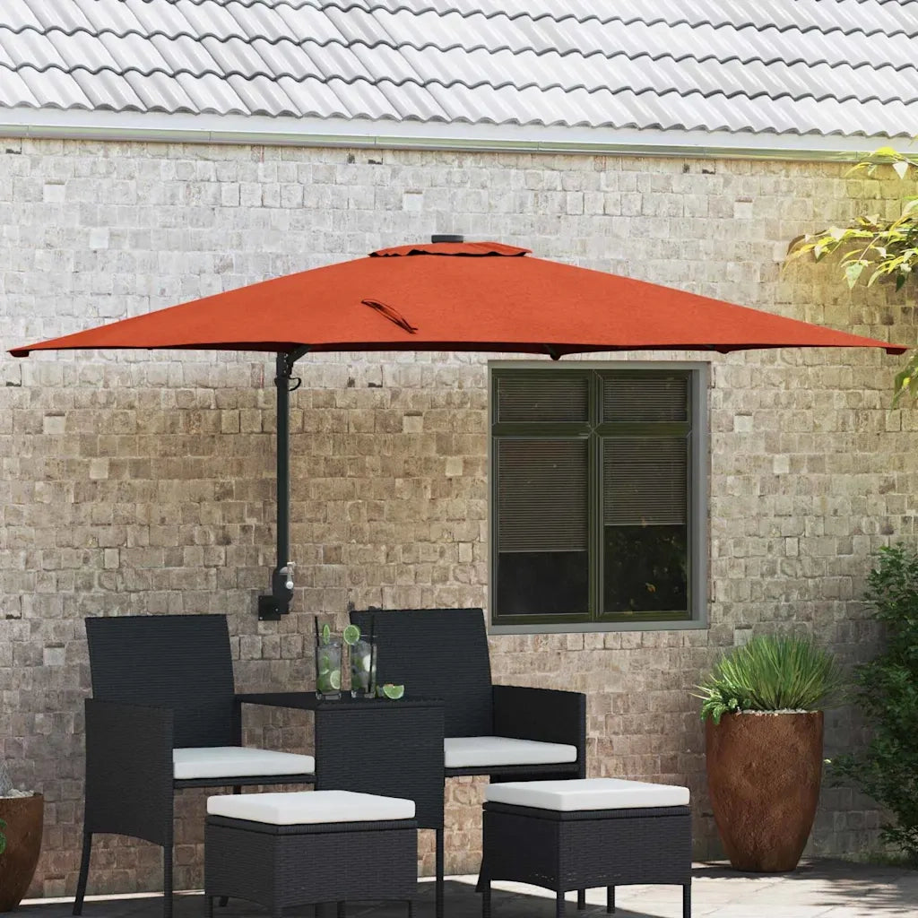 Ombrello da giardino-Ombrellone da spiaggia Terracotta 248,5 x 247,5 x 160 cm 975982