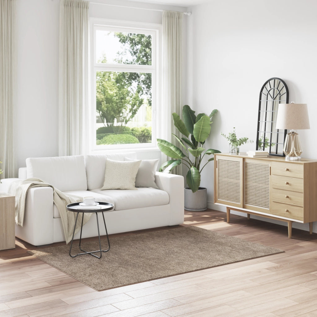 Tappeto Shaggy con retro in lattice Marrone 140x200 cm