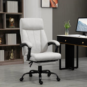 Sedia da ufficio ergonomica massaggiante con poggiapiedi regolabile e riscaldamento lombare in poliestere grigio chiaro