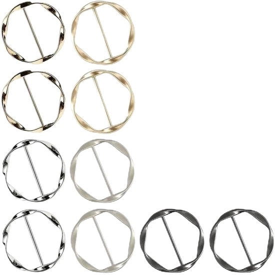 Set di clip per maglietta in metallo da 10 pezzi - clip per sciarpa - fermacollo per sciarpa femminile - clip per sciarpa in acciaio inossidabile - fissaggio comodo - clip per sciarpa in vari colori - clip per sciarpa