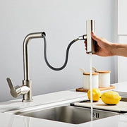Doppio Funzionale Rubinetto da Cucina con Doccia - Due Tipi di Getti d'Acqua - Rotativo 360° - Acciaio Inossidabile - Rubinetto Mix per Lavandino