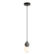 Sospensione moderna doppia vetro rigato nero LED 5W Maxlight