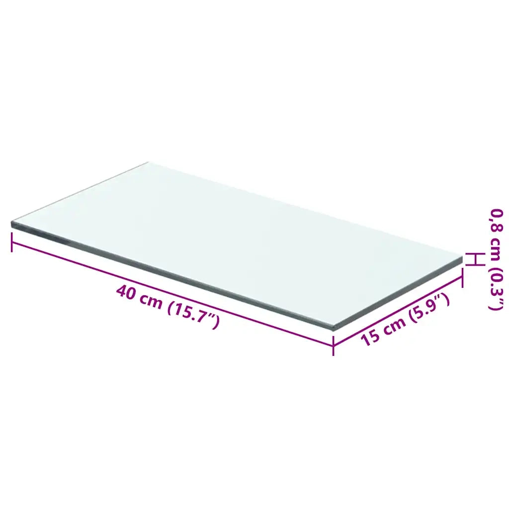 Mensola | Lastra in Vetro Trasparente 40x15 cm