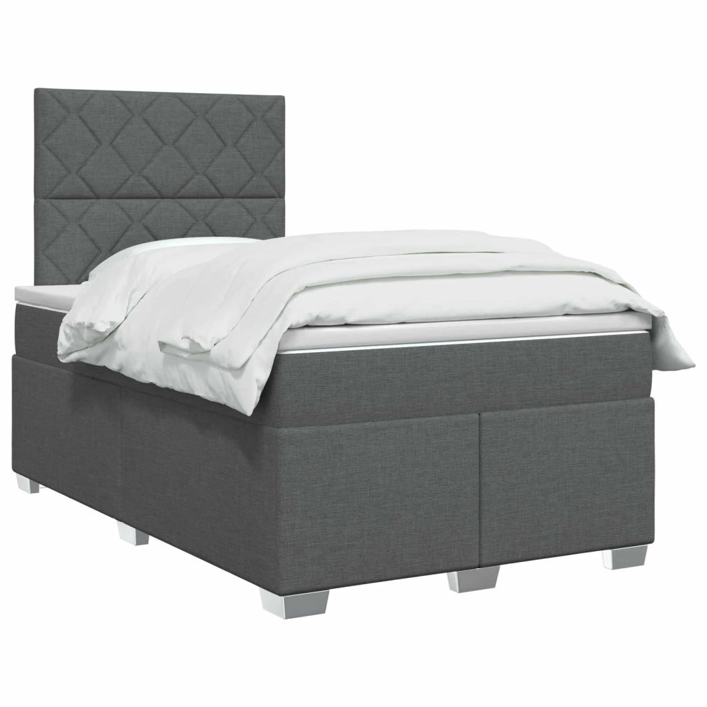 Letto box spring con materasso Grigio Scuro 120 x 190 cm 3453368