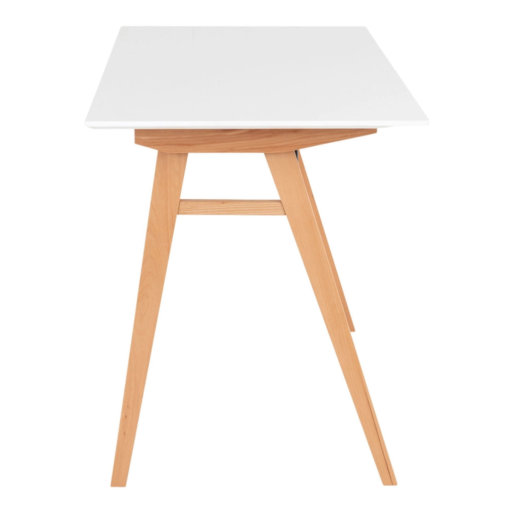 Scrivania Vojens, Bianco, MDF, 60x120x75 cm