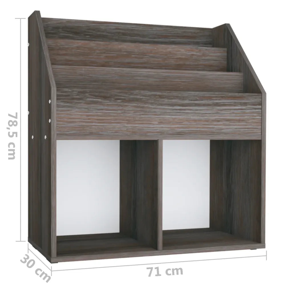 Portariviste Bambini Grigio e Sonoma 71x30x78,5 cm Truciolato cod mxl 71552
