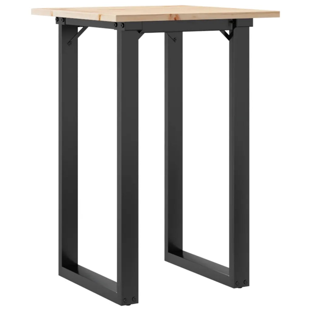 Tavolo da Pranzo Telaio a O 50x50x75 cm Legno Pino e Acciaio