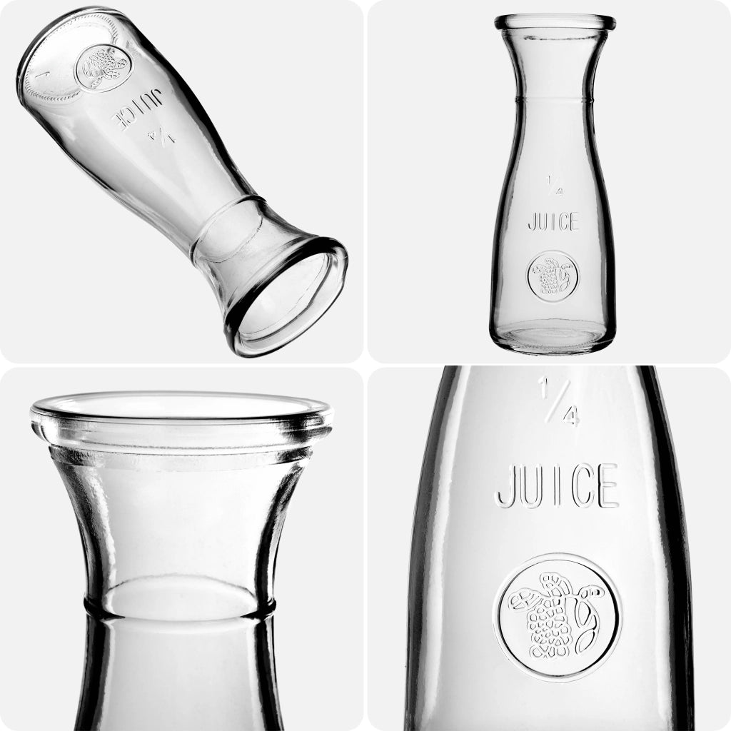 Set di 2 caraffe in vetro KADAX da 250 ml per acqua, acqua e limonata.