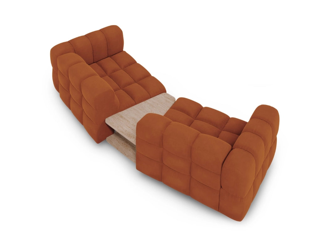 Cosmopolitan Design - Divano modulare "Sky" 2 posti in velluto terracotta 