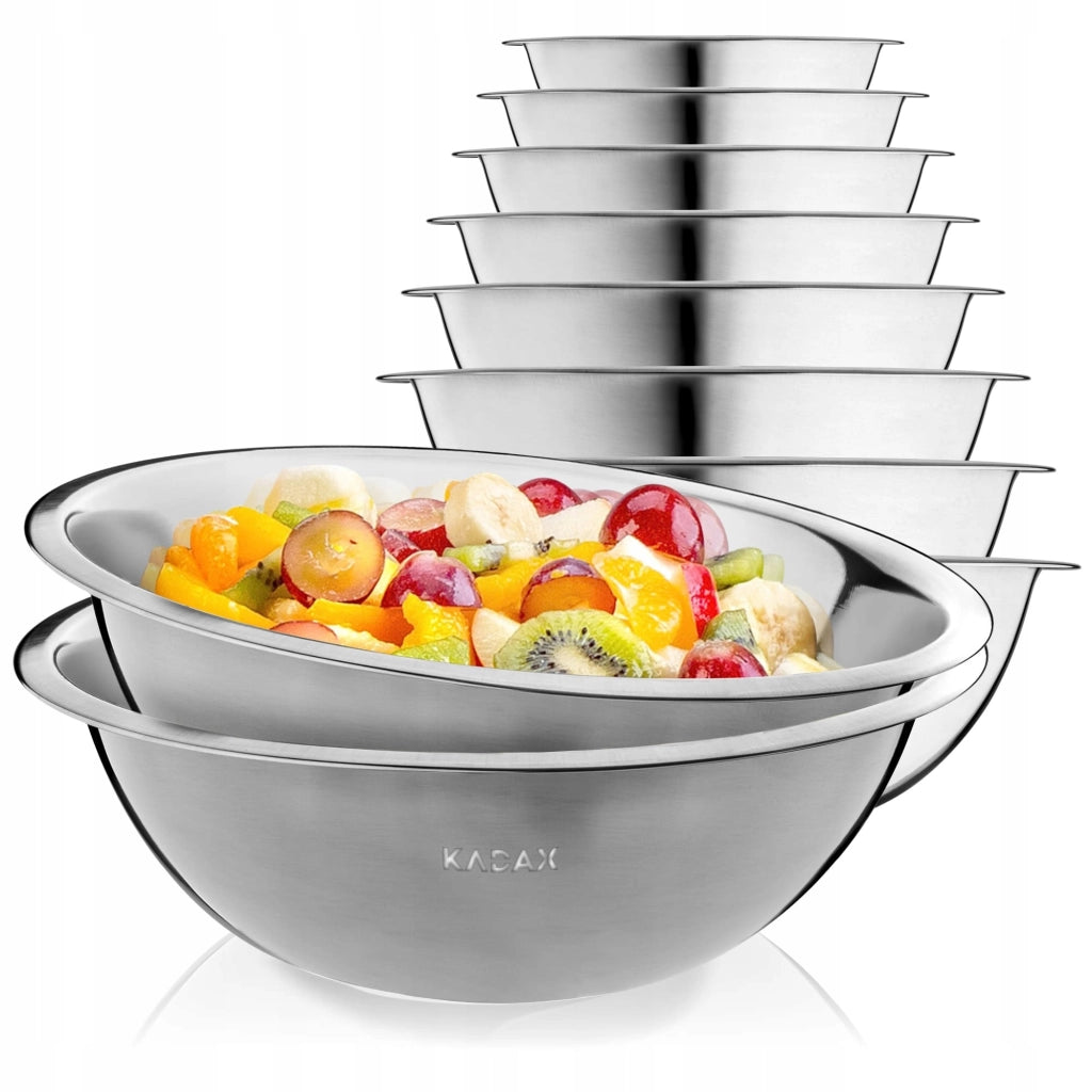 Set di ciotole da cucina KADAX, 28 cm, rotonde, in acciaio inox, per insalata, 2 pezzi