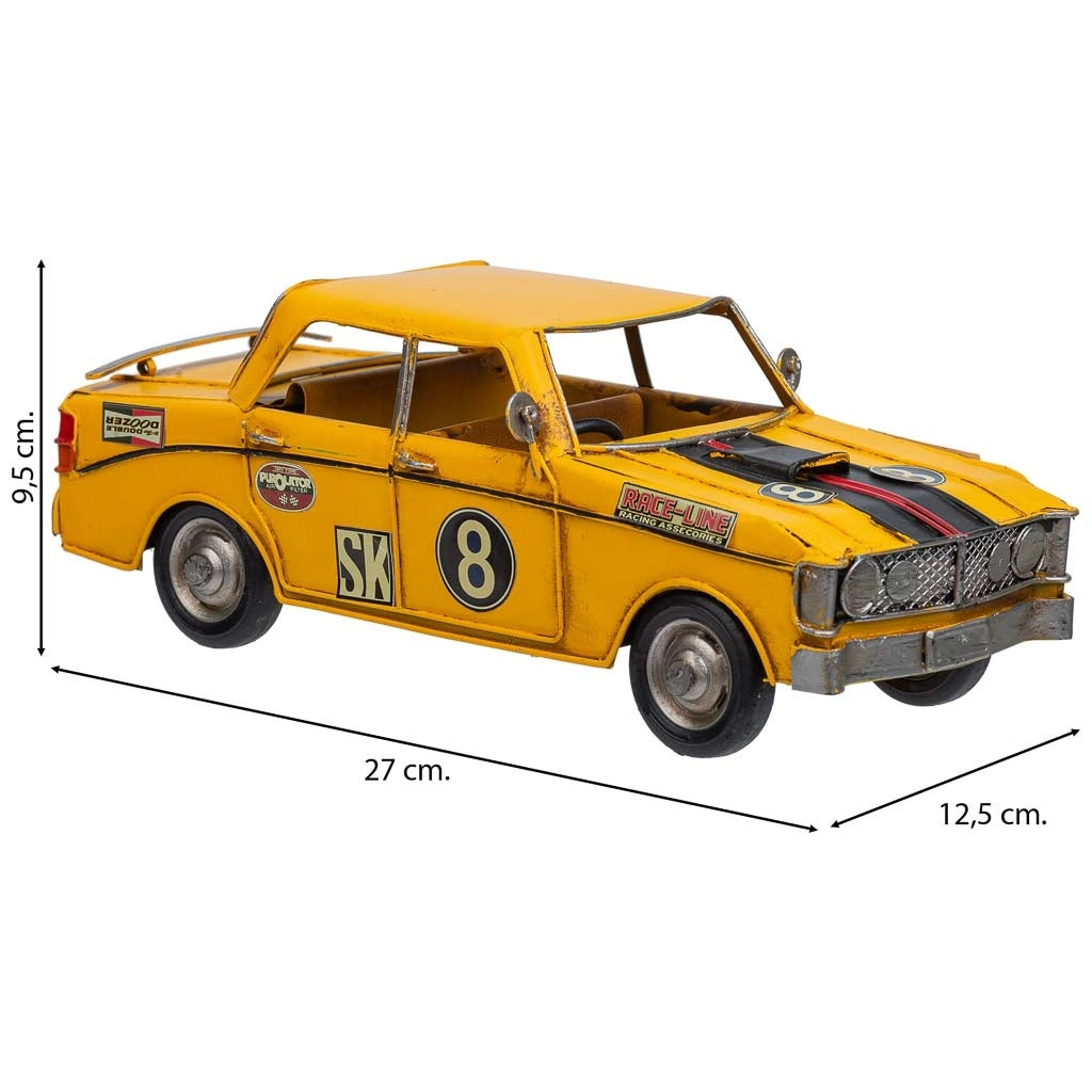 Auto in metallo giallo 27x12,5x9,5h