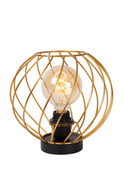 Lampada da tavolo metallo Danza Lucide nera oro Ø25 E27