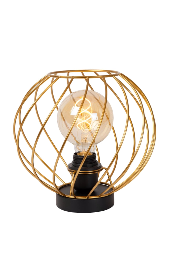 Lampada da tavolo metallo Danza Lucide nera oro Ø25 E27