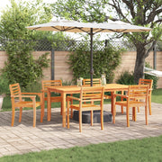 Set Pranzo Giardino 7 Pezzi in Legno di Acacia