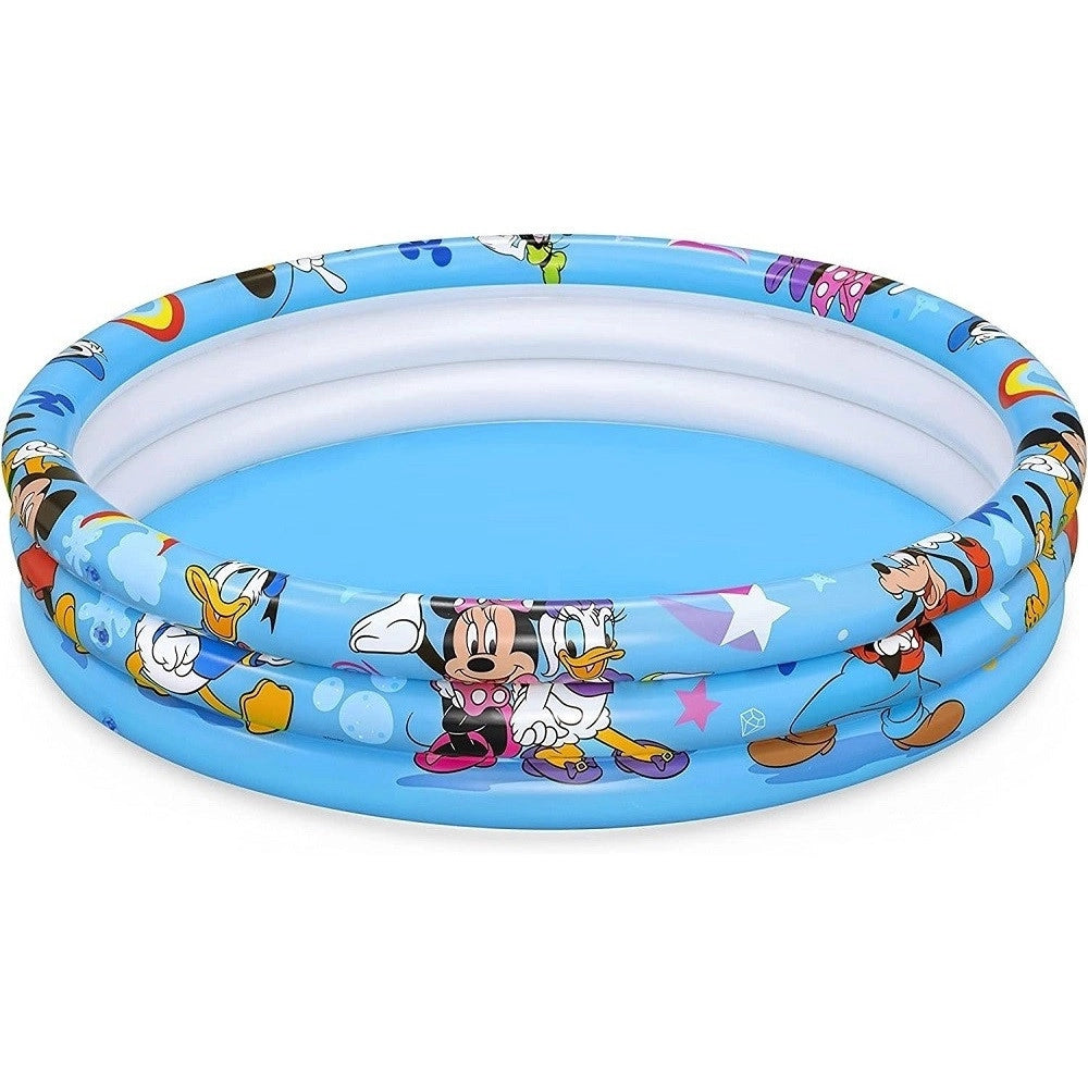 Trade Shop - Piscina Gonfiabile 3 Anelli 122 X 25 Cm Topolino Mickey Mouse Per Bambini 91007 -
