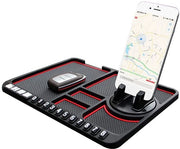 Pavimento di guida per smartphone, Matto antiscivolo multifunzionale per auto, Otrente per smartphone portatile, Targa di parcheggio temporanea, Piatto di stoccaggio per interno dell'auto