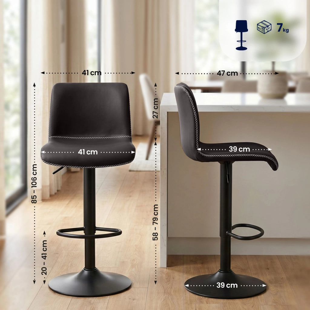2er Set Barhocker Henchy Kunstleder