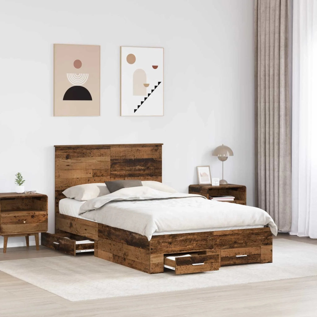 Struttura del letto con testiera Legno vecchio 120 x 190 cm