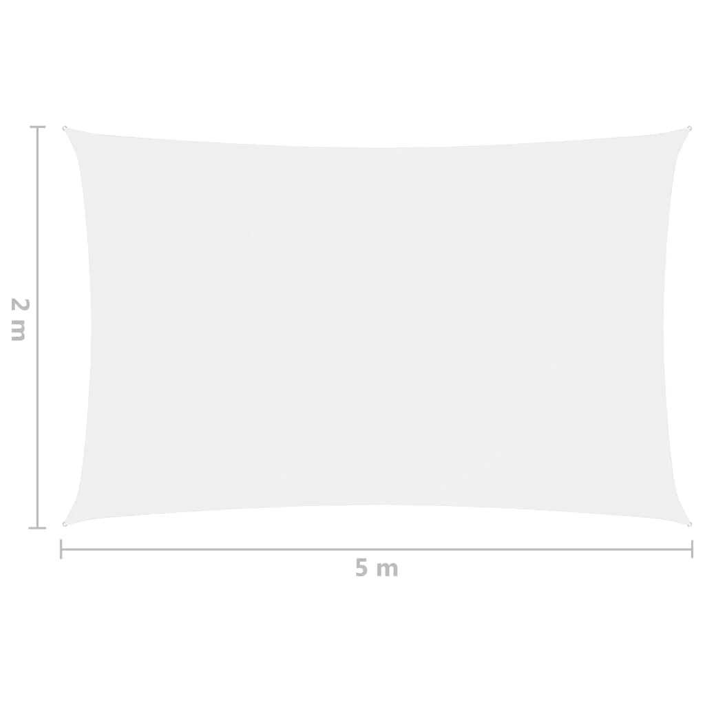 Vela ombreggiante/ombrellone rettangolare in tessuto Oxford 2 x 5 m bianco 02_0009631
