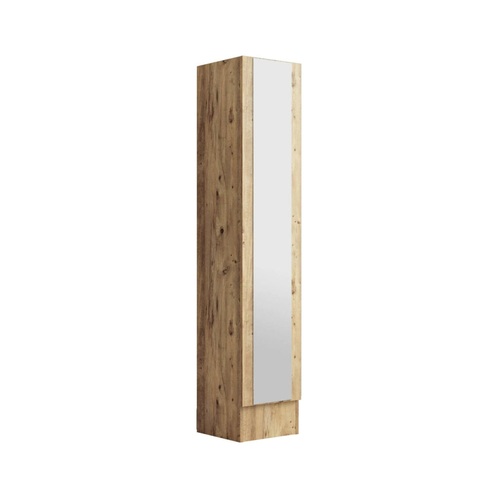 Jacques, Mobile da Ingresso Specchio Incluso, 36x36x180h cm Marrone Quercia