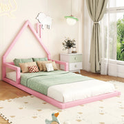 Letto per bambini a casetta 90x200 cm in pino massello e MDF; rosa