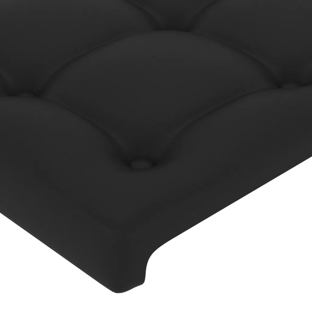 Testiera | Testata ad Orecchio Nera 147x23x78/88 cm in Similpelle