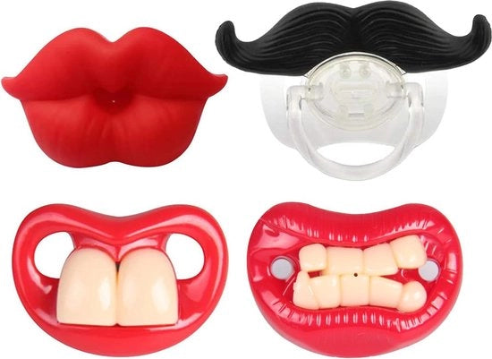 Fopspeen per silicone per bambino - fopspeen portatile per bambino - labbra grandi rosse denti - barba finta Tycoon - fopspeen per bambini in età prescolare

Specifiche tecniche:
- Materiale: silicone
- Dimensioni: 
- Colore: rosso, nero