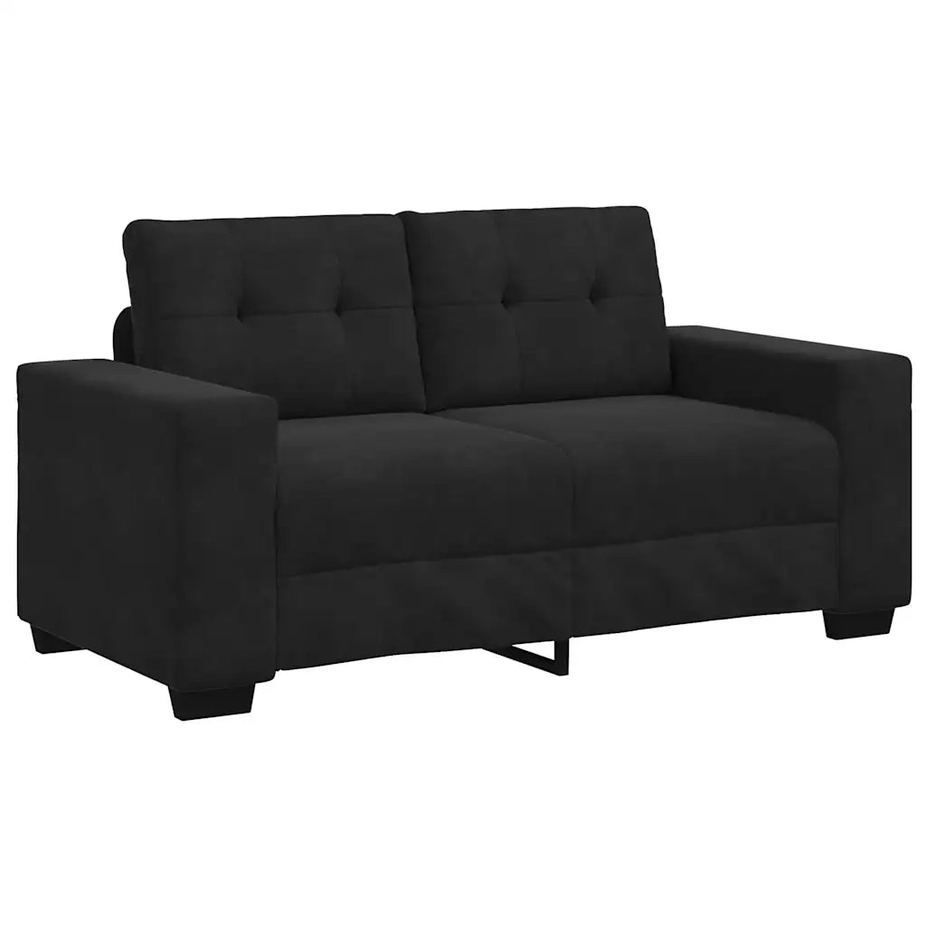 Set divano a 2 pz con Cuscini in Velluto Nero 3324726
