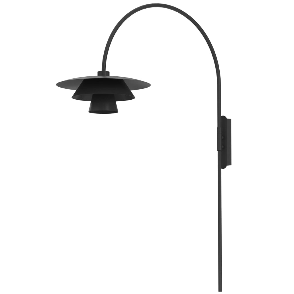 Applique da parete Plato 1xE27 nera acciaio Luminex