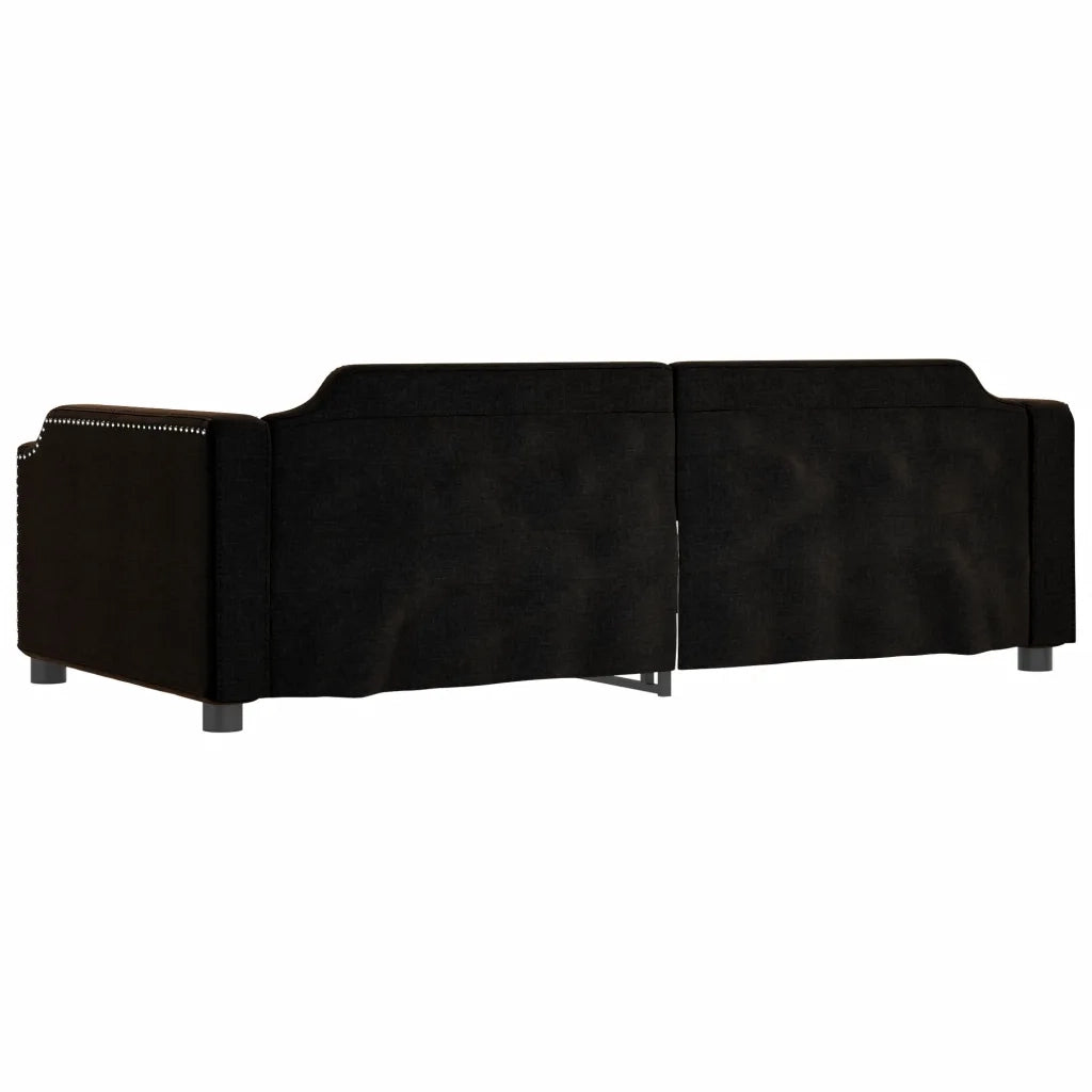 Divano Letto con Letto Estraibile Nero 90x190 cm in Tessuto