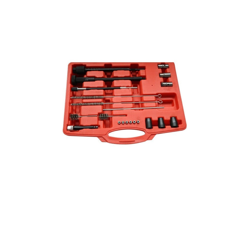 Trade Shop - Set Frese Pulizia Sede Iniettori E Sede Candelette Motori Auto 22 Pz Valigetta -