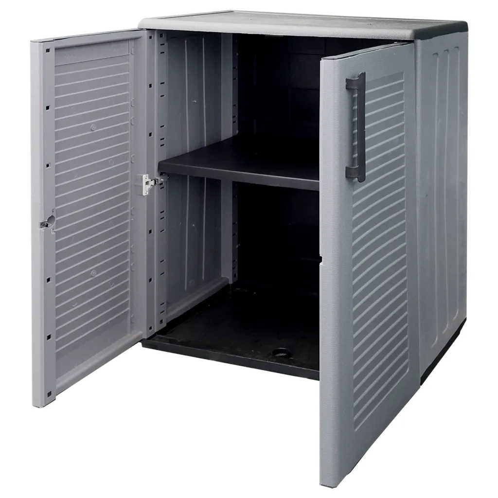 Armadio da Giardino Grigio e Nero 68x37x84 cm in PP cod mxl 48393