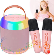 Karaoke giocattolo con 2 microfoni - macchina karaoke portatile con illuminazione LED e effetti di alterazione vocale - idea regalo per compleanno Natale - bambini dai 4 ai 12 anni