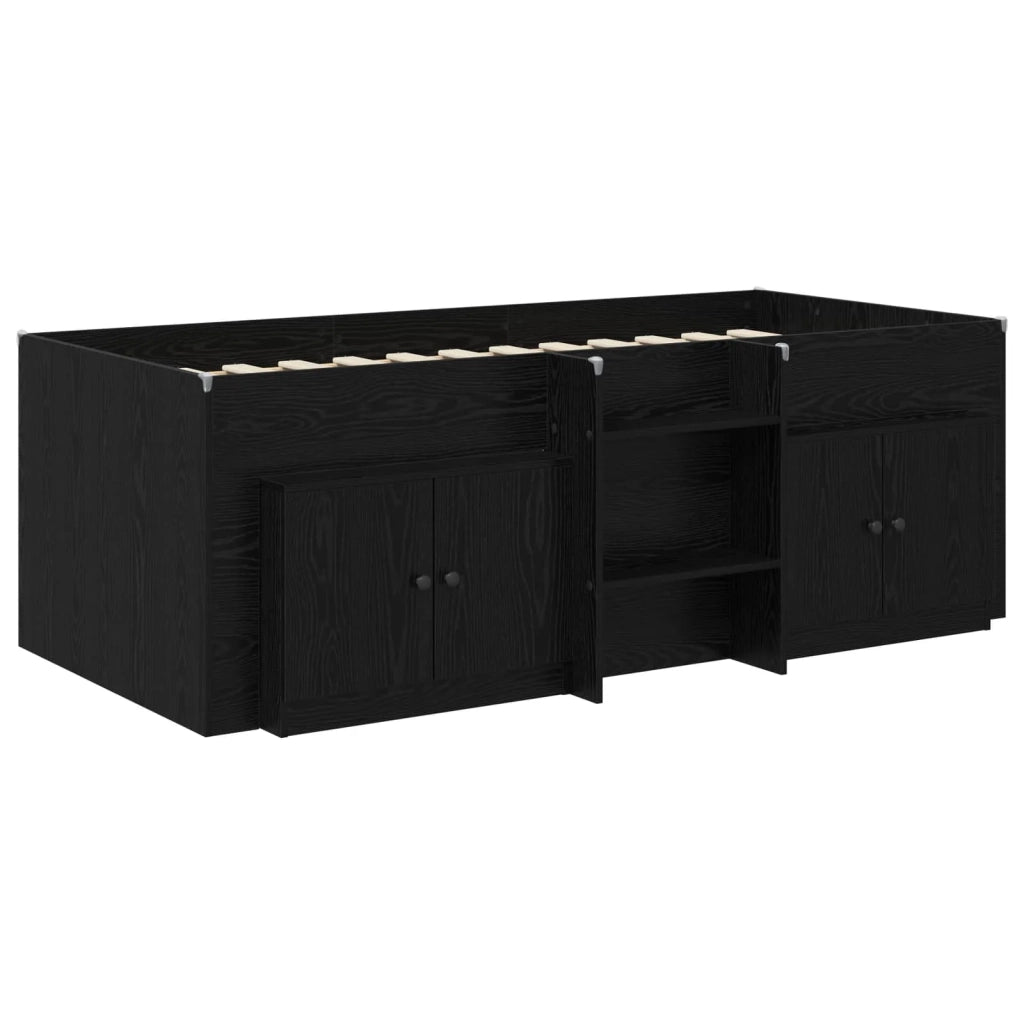 Struttura Letto Loft con Mobile 3 pz Nero Legno ingegnerizzato 3423375