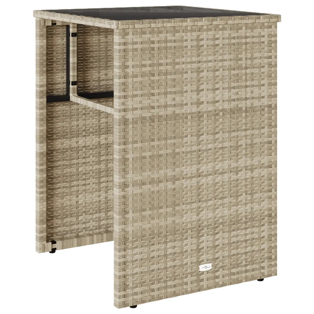 Set da BistrÃ² 3 pz con Cuscini Grigio Chiaro in Polyrattan
