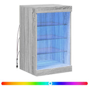 Credenza | Madia | Buffet da pranzo | Armadio da pranzo con Luci LED Grigio Sonoma 41x37x67 cm