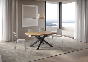 Tavolo Allungabile 140/190x90 cm Versalux Rovere Scortecciato Gambe Antracite