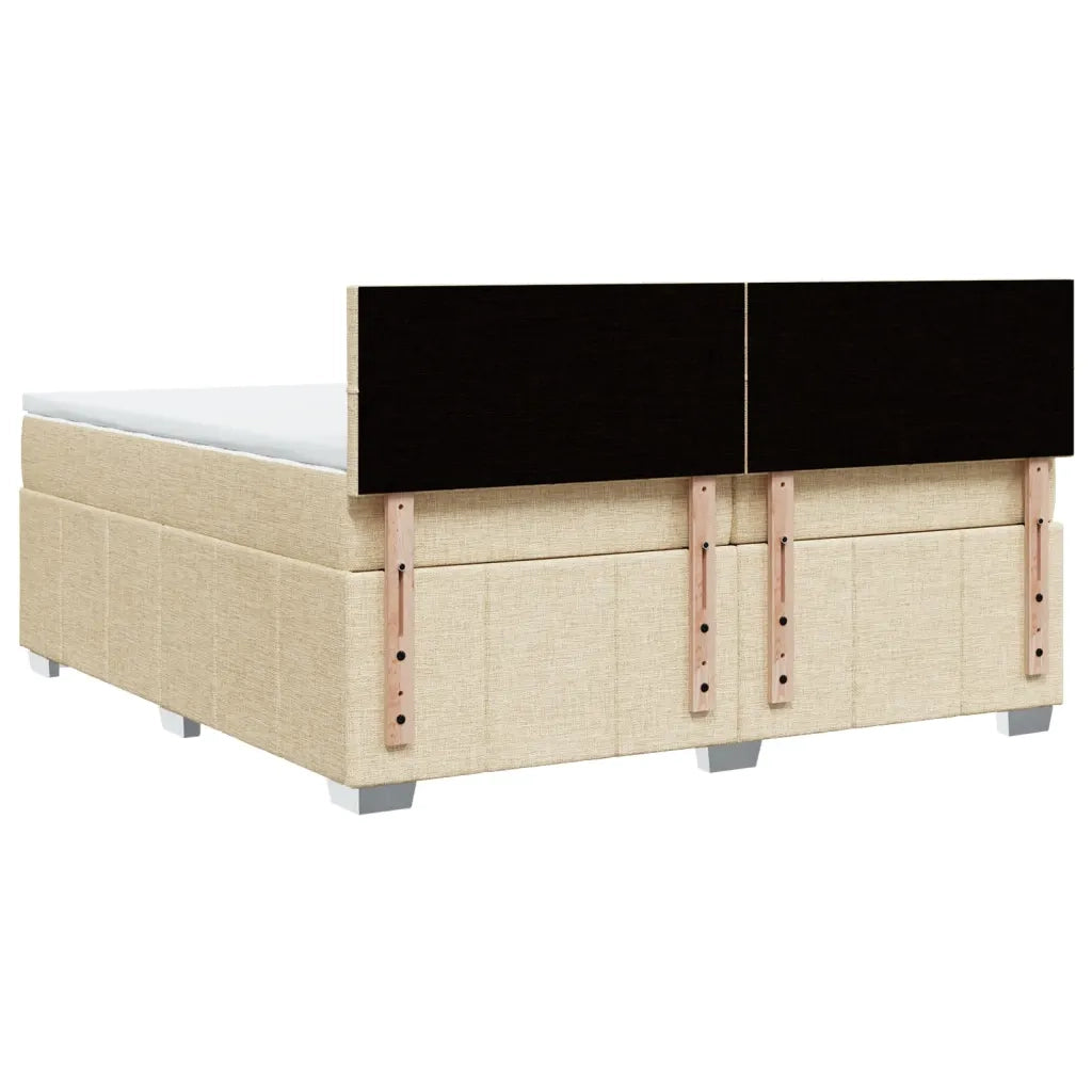 Giroletto a Molle con Materasso Crema 200x200 cm in Tessuto