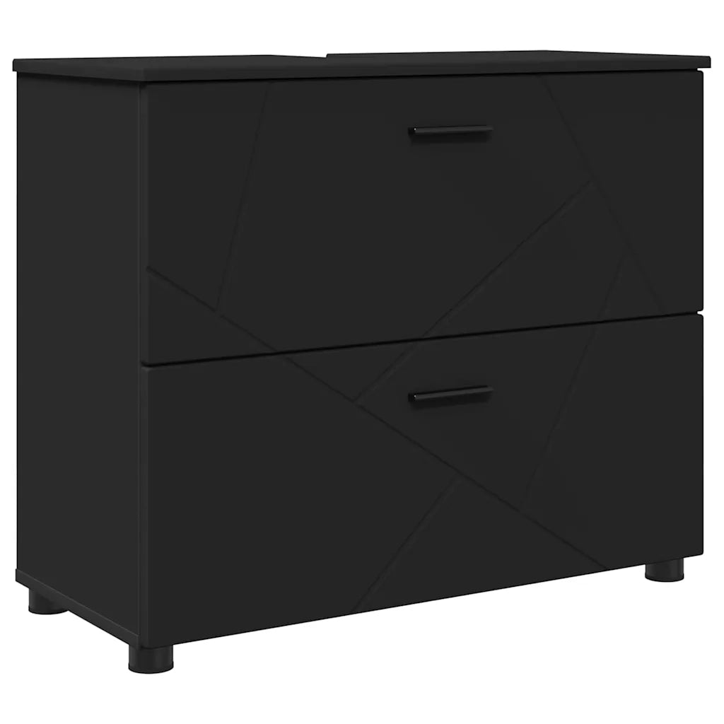 Mobile da Bagno con cassetto con porta Nero 76,5 x 35 x 64 cm 883295