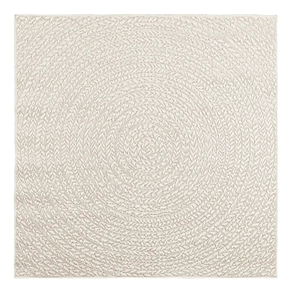 vidaXL Tappeto ZIZUR Crema 120x120 cm Aspetto Iuta Interni ed Esterni