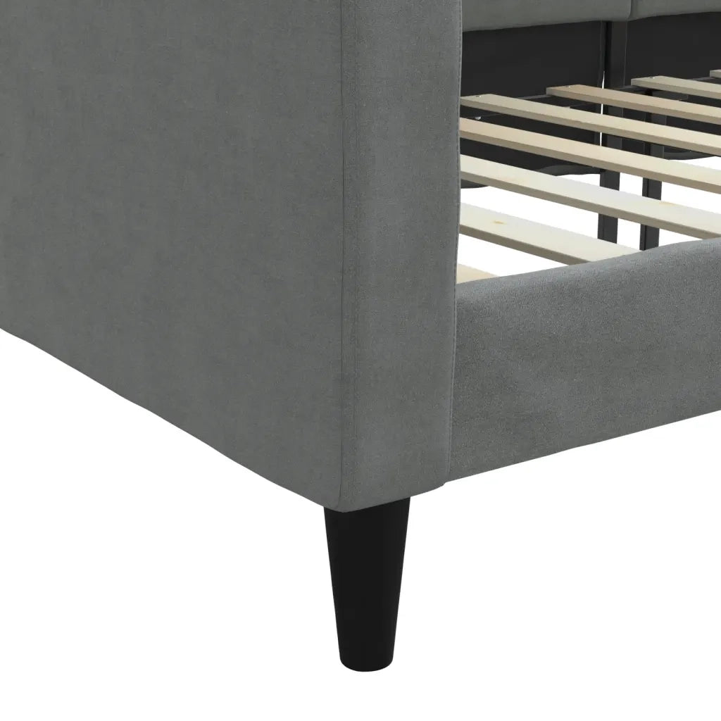Letto singolo | Letto per adulti | Letto da Giorno Grigio 90x200 cm in Tessuto